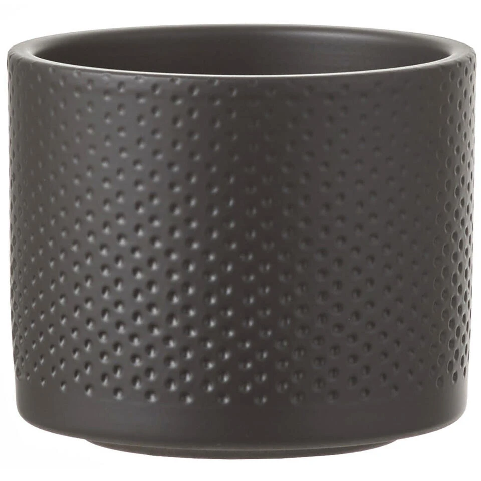 Mica Decorations Bloempot - Antraciet - Relief - 12 X 10 Cm 3 Mica Decorations Bloempot - Antraciet - Relief - 12 X 10 Cm