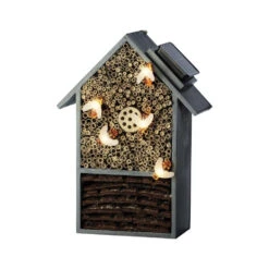 Lumineo Insectenhotel - Grijsgroen - Solar Lampjes - 31 Cm