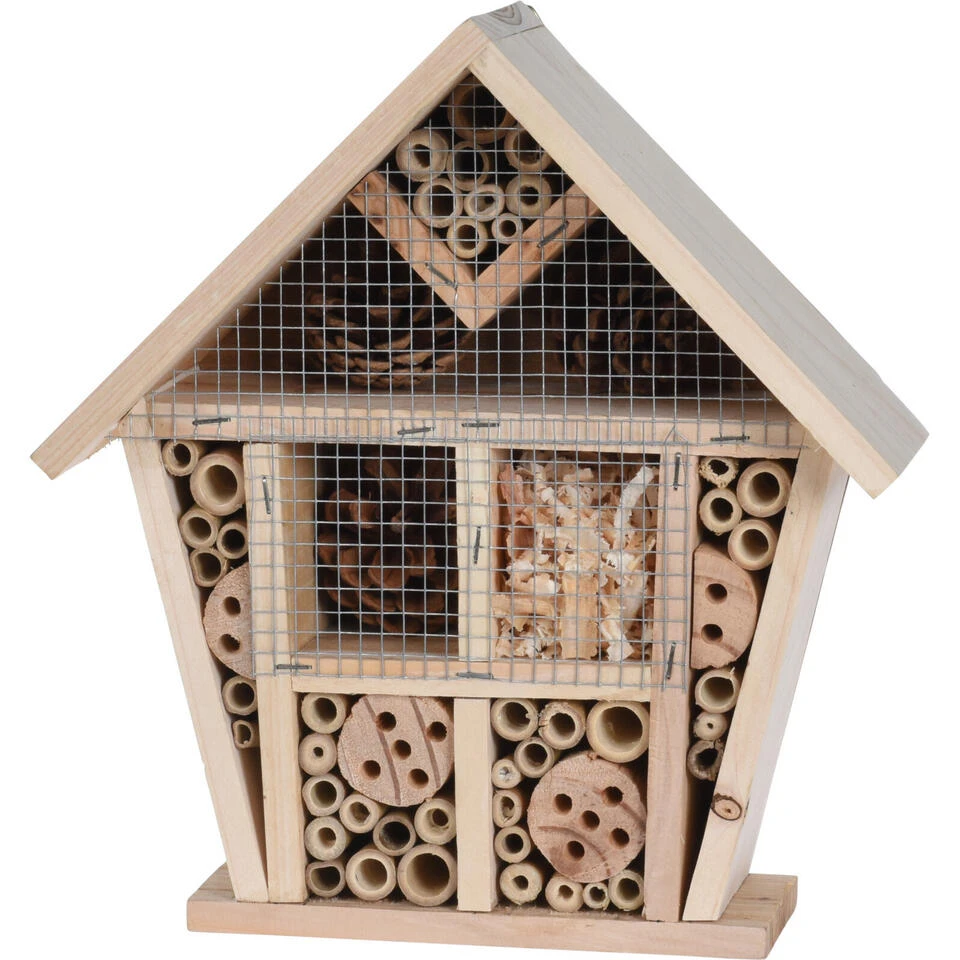 Merkloos Insectenhotel - Naturel - Hout - Bijenhuis - 30 Cm 3 Merkloos Insectenhotel - Naturel - Hout - Bijenhuis - 30 Cm