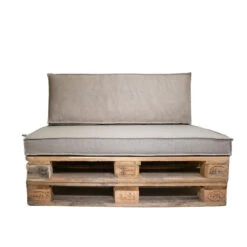 2L Metro Lounge Beige Palletkussens - Set Zit- En Rugkussen