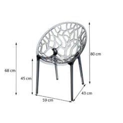 Siesta Crystal Stapelbare Stoel - Black Transparant -Tuinwinkel 1000048804 0101