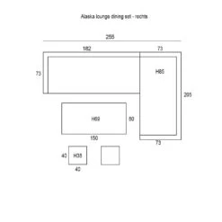 Garden Impressions Alaska L/D Set 6-delig Rechts - Vintage Willow -Tuinwinkel 1000052366 0103
