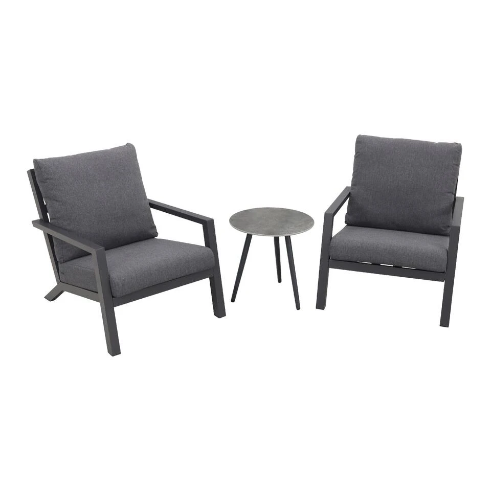 VDG Atlanta Loungestoelen/Brasilia Bijzettafel - Loungeset 3-delig 3 VDG Atlanta Loungestoelen/Brasilia Bijzettafel - Loungeset 3-delig