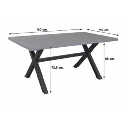 VDG Verona Betonlook Tuintafel 160 X 90 Cm. - Antraciet -Tuinwinkel 1000053264 0101