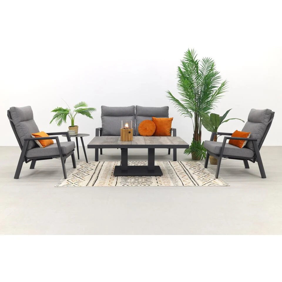 VDG Azoren/Jersey Stoel-bank Loungeset 4-delig Verstelbaar - Antraciet 6 VDG Azoren/Jersey Stoel-bank Loungeset 4-delig Verstelbaar - Antraciet - Afbeelding 4