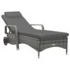 VidaXL Ligbed Met Wielen Poly Rattan Antraciet -Tuinwinkel 1000056365