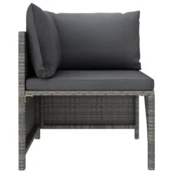 VidaXL 4-delige Loungeset Met Kussens Poly Rattan Grijs -Tuinwinkel 1000056399 0103