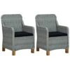VidaXL Tuinstoelen 2 St Met Kussens Poly Rattan Lichtgrijs 2 VidaXL Tuinstoelen 2 St Met Kussens Poly Rattan Lichtgrijs -Tuinwinkel 1000056516