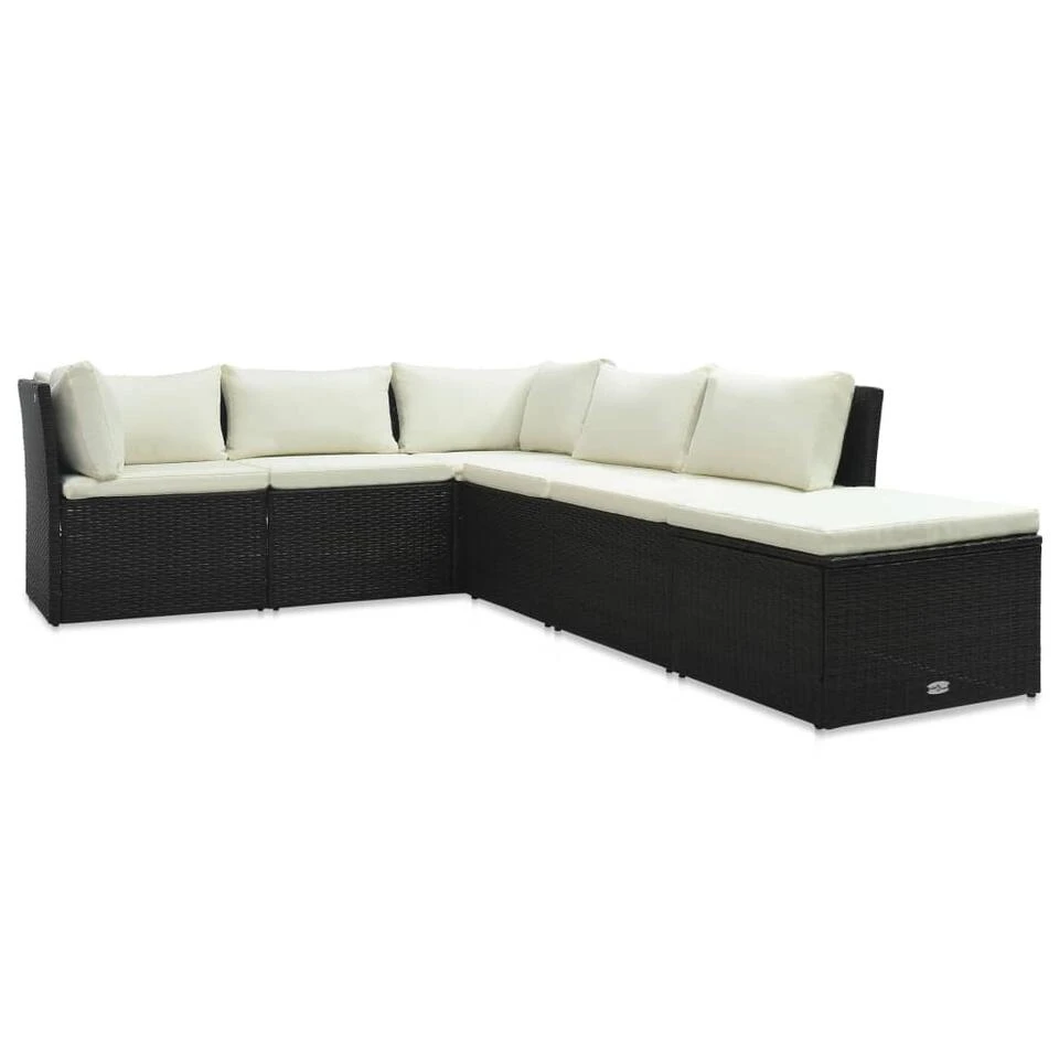 VidaXL 4-delige Loungeset Met Kussens Poly Rattan Bruin 4 VidaXL 4-delige Loungeset Met Kussens Poly Rattan Bruin - Afbeelding 2