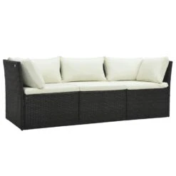 VidaXL 4-delige Loungeset Met Kussens Poly Rattan Bruin 8 VidaXL 4-delige Loungeset Met Kussens Poly Rattan Bruin -Tuinwinkel 1000056806 0103