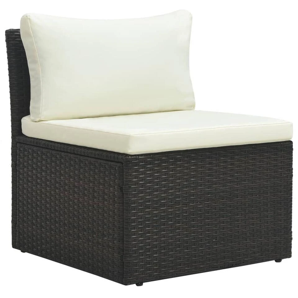 VidaXL 4-delige Loungeset Met Kussens Poly Rattan Bruin 6 VidaXL 4-delige Loungeset Met Kussens Poly Rattan Bruin - Afbeelding 4
