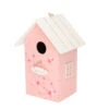 Boltze Vogelhuisje - Roze Met Wit Dak - Hout Nestkastje - 22 Cm -Tuinwinkel 1000058172