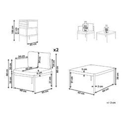 Beliani Loungeset TERRACINA - Oranje Aluminium 8 Beliani Loungeset TERRACINA - Oranje Aluminium -Tuinwinkel 1000059687 0102
