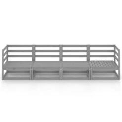 VidaXL Tuinbank 4-zits Massief Grenenhout Grijs -Tuinwinkel 1000060788 0102