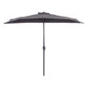 Beliani Halfronde Parasol GALATI - Grijs Polyester -Tuinwinkel 1000069782