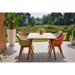 Set Van 2- Hartman Sophie Studio Diningstoel- French Green- Teak Poot -Tuinwinkel 1000073188 0103