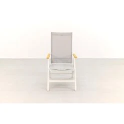 Hartman Napoli Verstelbare Tuinstoel - Teak Armleuning - Wit -Tuinwinkel 1000074462 0102