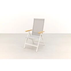 Hartman Napoli Verstelbare Tuinstoel - Teak Armleuning - Wit -Tuinwinkel 1000074462 0103