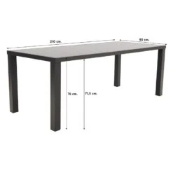 VDG Alma Tuintafel Antraciet - 210 X 90 Cm -Tuinwinkel 1000074467 0101