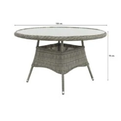 VDG Felina Dining Tuintafel 130 Cm. - Paloma Grijs -Tuinwinkel 1000074470 0101