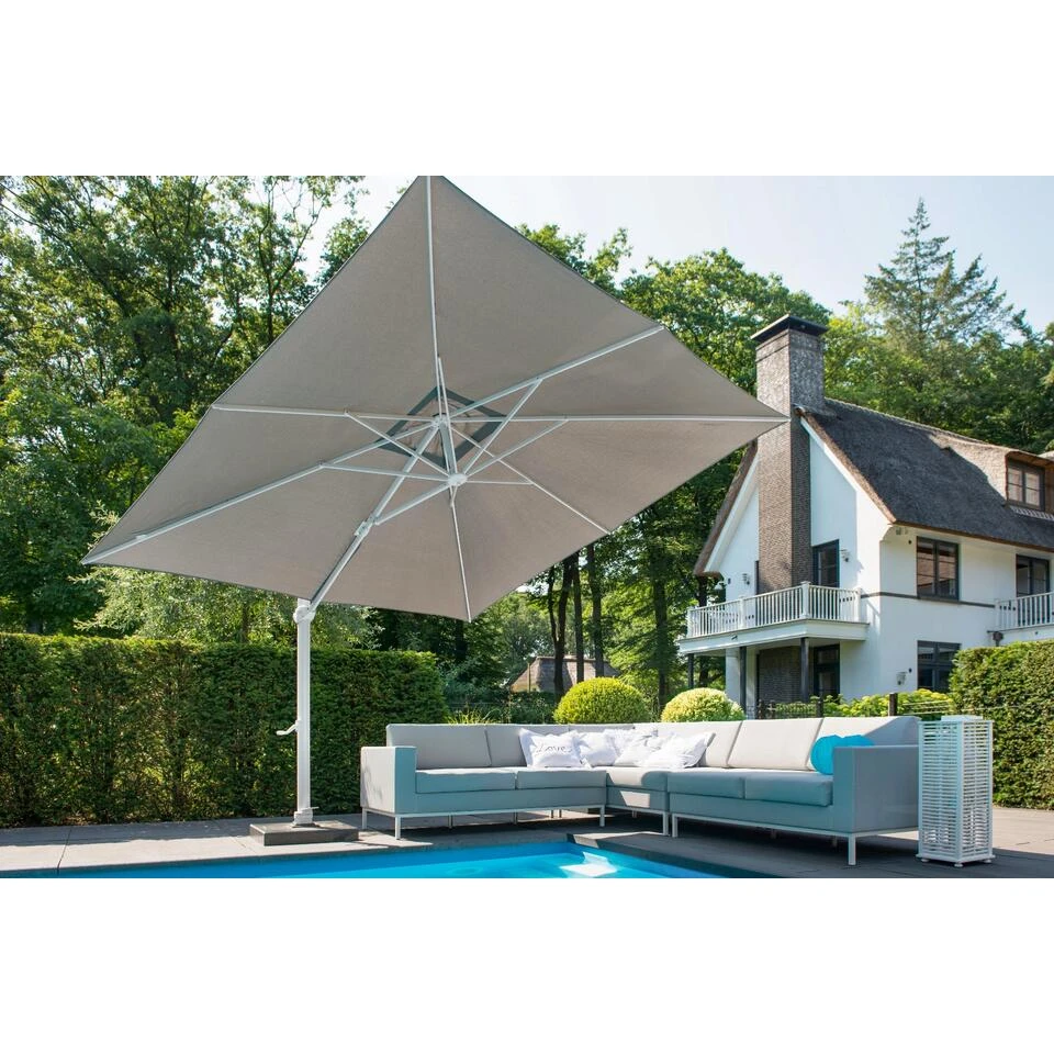 4-Seasons Zweefparasol Siesta Premium 300 X 300 Cm - Mid Grey 6 4-Seasons Zweefparasol Siesta Premium 300 X 300 Cm - Mid Grey - Afbeelding 4