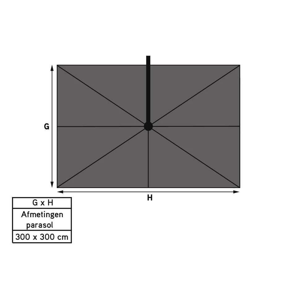 4 Seasons Zweefparasol Siesta Premium 300 X 300 Cm - Taupe 6 4 Seasons Zweefparasol Siesta Premium 300 X 300 Cm - Taupe - Afbeelding 4