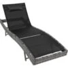 Tectake - Ligbed Delphine-Wicker- Donkergrijs -Tuinwinkel 1000077817