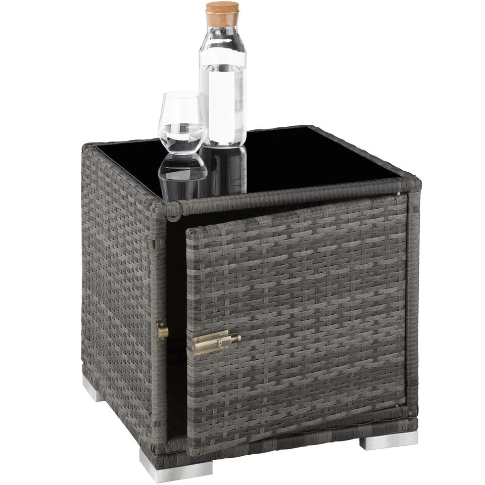 Tectake - 2 Aluminium Ligbedden Incl. Tafel-Wicker Tuinset -grijs 5 Tectake - 2 Aluminium Ligbedden Incl. Tafel-Wicker Tuinset -grijs - Afbeelding 3