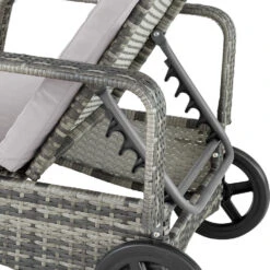 Tectake - Wicker Ligbed Cassis Ligstoel Zonnebed - Grijs -Tuinwinkel 1000077840 0103