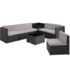 Tectake - Wicker Loungeset Verona Zwart
