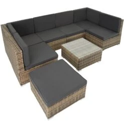 Tectake - Loungeset Venetië - Wicker - Naturel