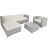 Tectake - Loungeset Milaan - Wicker - Lichtgrijs -Tuinwinkel 1000077877