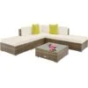 Tectake - Loungeset Parijs - Wicker - Naturel -Tuinwinkel 1000077878