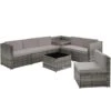 Tectake - Wicker Loungeset Verona Grijs 1 Tectake - Wicker Loungeset Verona Grijs -Tuinwinkel 1000077879