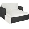 Tectake - Wicker Loungesofa Corfu - Zwart -Tuinwinkel 1000077884