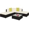 Tectake - Loungeset Parijs - Wicker - Zwart -Tuinwinkel 1000077893