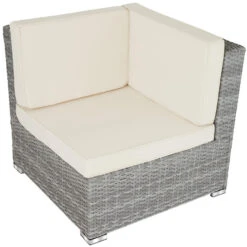 Tectake - Loungeset Venetië - Wicker - Lichtgrijs 9 Tectake - Loungeset Venetië - Wicker - Lichtgrijs -Tuinwinkel 1000077897 0103