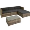 Tectake - Loungeset Florenz - Wicker - Naturel -Tuinwinkel 1000077899