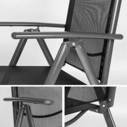 Tectake - Aluminium Tuinstoel / Tuin Stoel Antraciet - Zwart 9 Tectake - Aluminium Tuinstoel / Tuin Stoel Antraciet - Zwart -Tuinwinkel 1000078044 0103