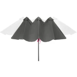 Tectake - Dubbele Parasol Silia - Terrasparasol Zonwering - Grijs -Tuinwinkel 1000078078 0103