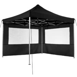 Tectake - Partytent 3x3 M. Opvouwbaar -4 Wanden -zwart -Tuinwinkel 1000078120 0102