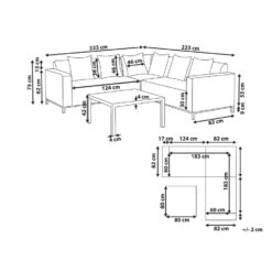 Beliani Loungeset BELIZE - Beige Polyester 8 Beliani Loungeset BELIZE - Beige Polyester -Tuinwinkel 1000079566 0102