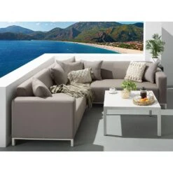 Beliani Loungeset BELIZE - Beige Polyester 9 Beliani Loungeset BELIZE - Beige Polyester -Tuinwinkel 1000079566 0103