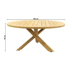 Taste Prado Tuintafel - 160 Cm. Rond - Teakhout -Tuinwinkel 1000080787 0101