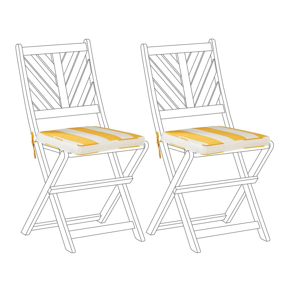 Beliani Zitkussen TERNI - Geel Polyester 3 Beliani Zitkussen TERNI - Geel Polyester