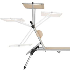 Tectake -ligbed Lorella - Aluminium- Incl. Verwisselbaar Hoofdkussen-beige -Tuinwinkel 1000082525 0103