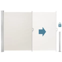 Tectake - Uittrekbaar Aluminium Windscherm Tuinscherm 200 X 300 Cm Beige -Tuinwinkel 1000082551 0102