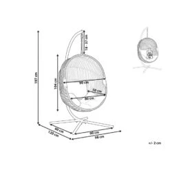 Beliani Hangstoel ACRI - Beige Pe Rotan 8 Beliani Hangstoel ACRI - Beige Pe Rotan -Tuinwinkel 1000082570 0102