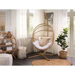 Beliani Hangstoel ACRI - Beige Pe Rotan 9 Beliani Hangstoel ACRI - Beige Pe Rotan -Tuinwinkel 1000082570 0103