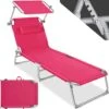 Tectake - Zonnestoel Chloe - Ligbed - Pink -Tuinwinkel 1000083088